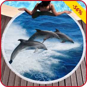 Strandtuch rund «Delfin», Ø 150 cm
