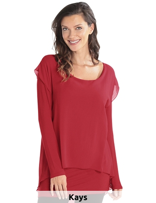 Tunika im Layerstil, rot