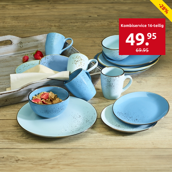 Kombiservice «Blue» für 4 Personen, 16-teilig