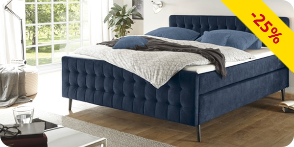 Boxspringbett «Candy» 160 x 200 cm, blau