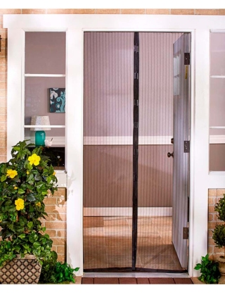 Magnetisches Moskitonetz, 2er-Pack, 50x220 cm, schwarz