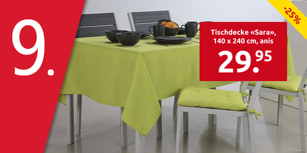 Tischdecke «Sara», 140 x 240 cm, anis