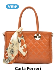 Handtasche aus Kalbsleder, mit Foulard, cognac