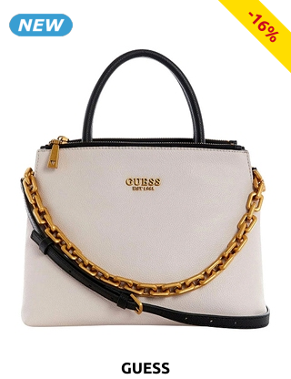 GUESS Handtasche mit Kette und abnehmbarem Schulterriemen, sand