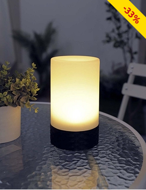 LED-Solarlampe «Rattan», Ø10,5xH18 cm