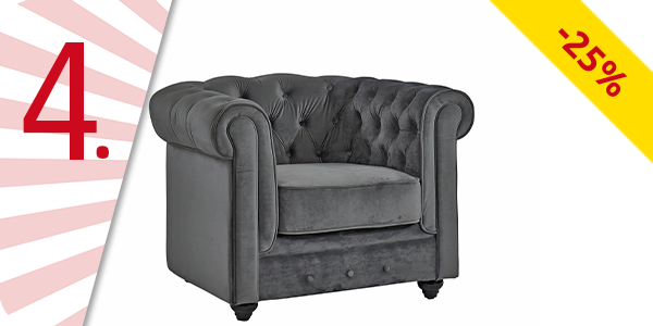 Sessel «Chesterfield», grau