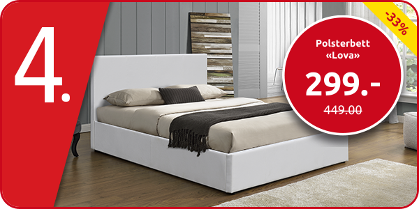 Polsterbett «Lova», 180 x 200 cm, weiss