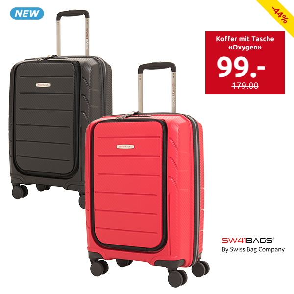 SWISSBAGS Koffer mit Tasche «Oxygen», 55x40x23 cm, rot