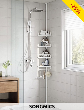 SONGMICS Bad-Eckregal, ausziehbar