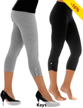 2er-Pack Leggings, schwarz und grau