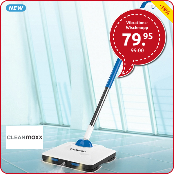 Vibrations-Wischmopp, 250 ml, mit LED-Beleuchtung