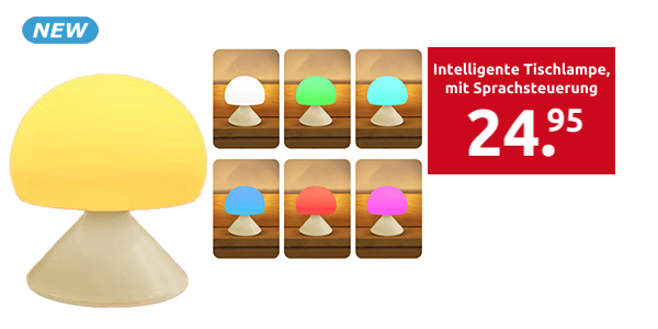 Intelligente Tischlampe, mit Sprachsteuerung, 7 Farben