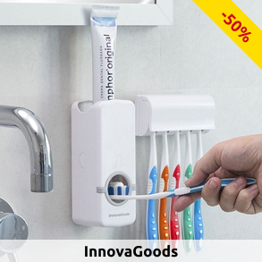 Zahnpasta-Spender und Halter für 5 Zahnbürsten