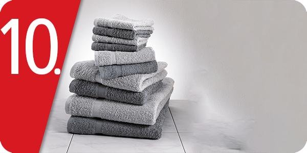 10-teiliges Frottee-Set, superflauschig, grau/anthrazit