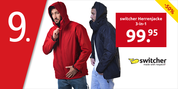 switcher 3/4-Herrenjacke 3-in-1, rot