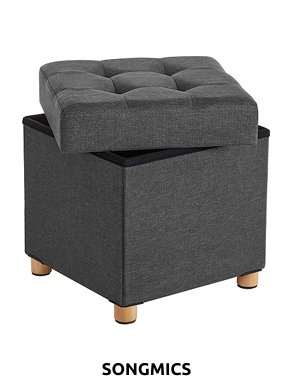 Hocker mit Stauraum, L 38 x B 38 x H 40 cm, anthrazit