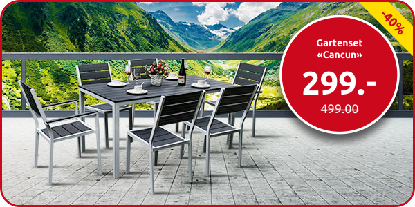Gartenset «Cancun», weiss/ grau