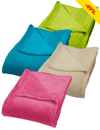 Fleecedecke «Coral» extralang, 220 x 240 cm, fuchsia