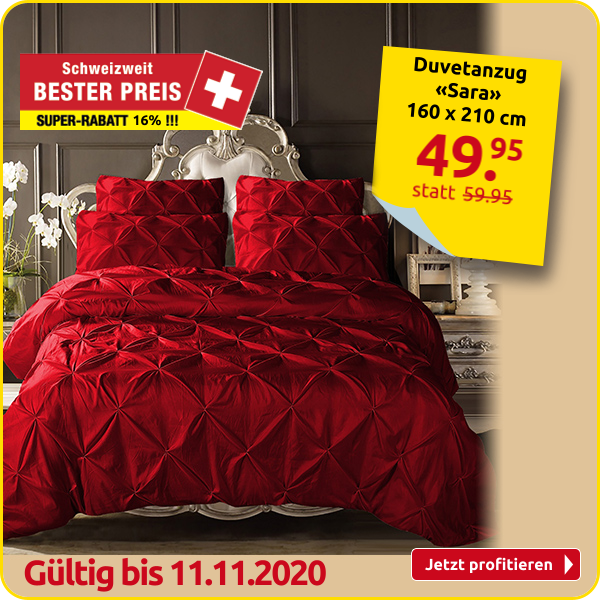 Duvetanzug «Sara» 160 x 210 cm, rot