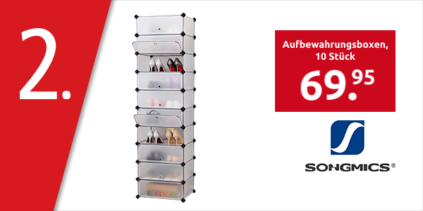 SONGMICS Aufbewahrungsboxen, 10 Stück, B 43 x H 173 x T 31 cm