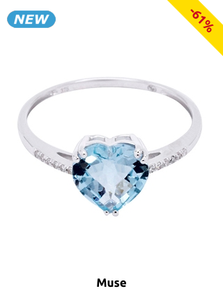 MUSE Ring «Nimué», Topas/Diamanten/Weissgold