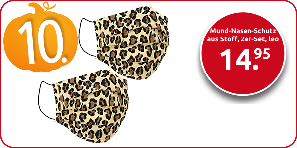 Mund-Nasen-Schutz aus Stoff, 2er-Set, leo