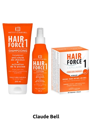 Claude Bell Komplett-Set «Hair Force One» Shampoo + Lotion + Nahrungsergänzungsmittel