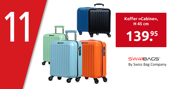 Swiss Bag Koffer «Cabine», H 45 cm, 32 l, light, schwarz