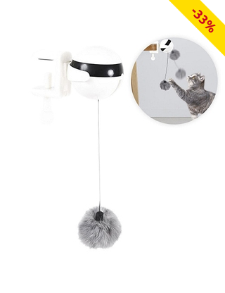 Katzenspielzeug «Ball Yo-Yo», weiss