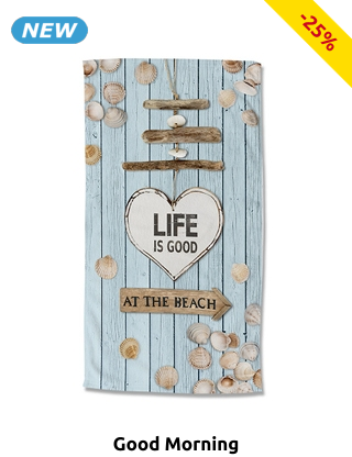 Good Morning Strandtuch «Beach», 100 x 180 cm