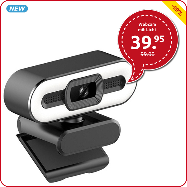 Webcam mit Licht, Auflösung 1920 x 1080