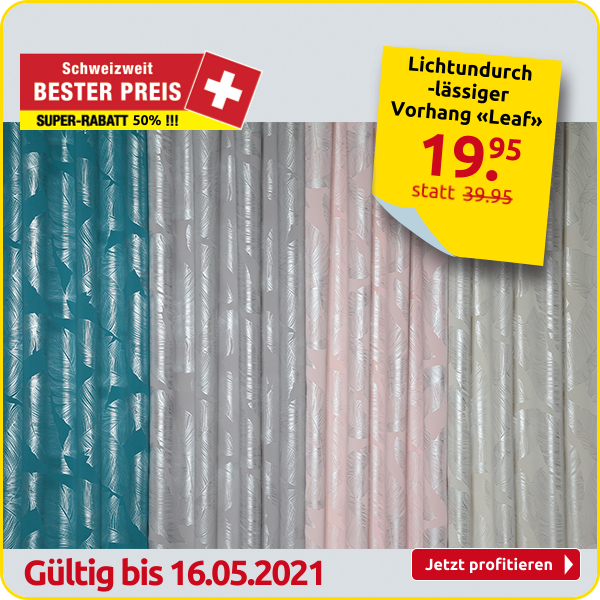 Lichtundurchlässiger Vorhang «Leaf», stein