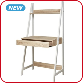 Schreibtisch und Regal aus Holz/Metall, B 74 cm