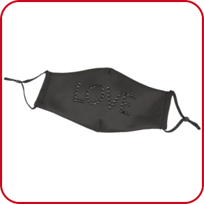 Mund-Nasen-Schutz aus Stoff «Love», schwarz