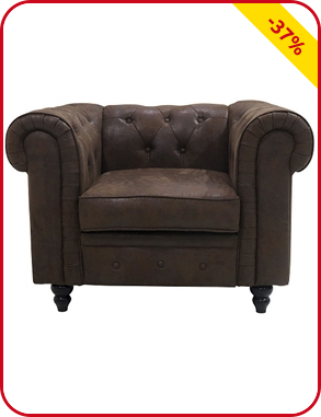 Sessel «Chesterfield», B 107 cm, braun
