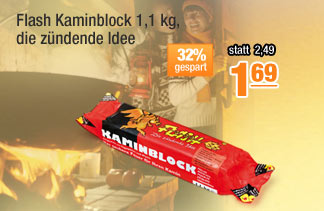 Flash Kaminblock 1,1 kg, die z&uuml;ndende Idee 