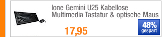 Ione Gemini U25
                                            Kabellose Multimedia
                                            Tastatur und optische Maus