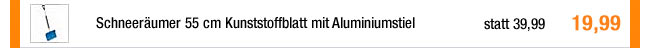 Schneer&auml;umer 55 cm Kunststoffblatt mit Aluminiumstiel 