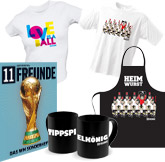T-Shirts, Schürze, Tassen im Fußball-Look T-Shirts, Schürze, Tassen im Fußball-Look