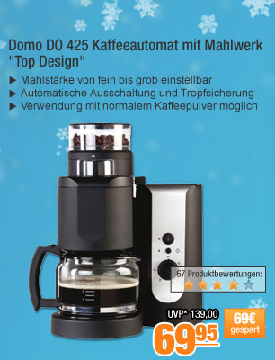 Domo DO 425
                                            Kaffeeautomat mit Mahlwerk
                                            "Top Design"