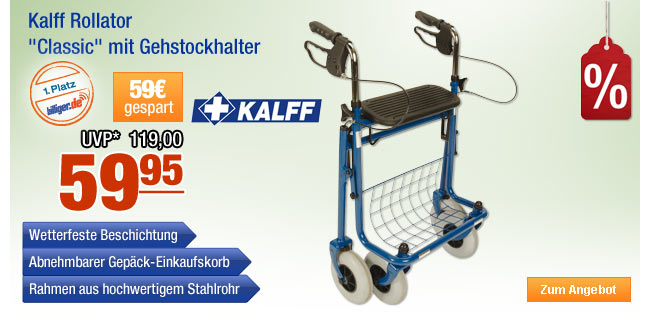 Kalff Rollator "Classic" mit Gehstockhalter 
