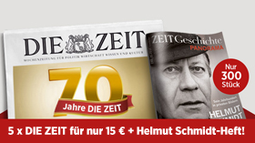 5 Wochen DIE ZEIT für nur 15 € inkl. Helmut Schmidt-Heft
