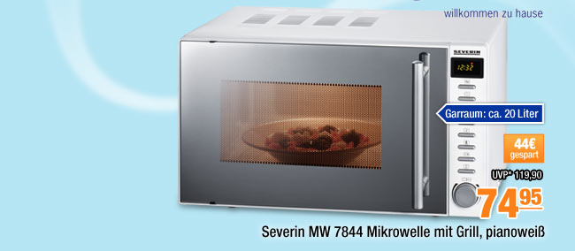 Severin MW 7844 Mikrowelle mit Grill, pianowei&szlig;