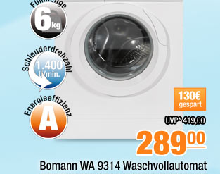 Bomann WA 9314 Waschvollautomat