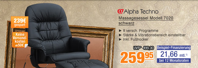 Massagesessel Modell 7020 - schwarz
