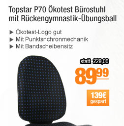 Topstar P70 &Ouml;kotest B&uuml;rostuhl mit R&uuml;ckengymnastik-&Uuml;bungsball 
