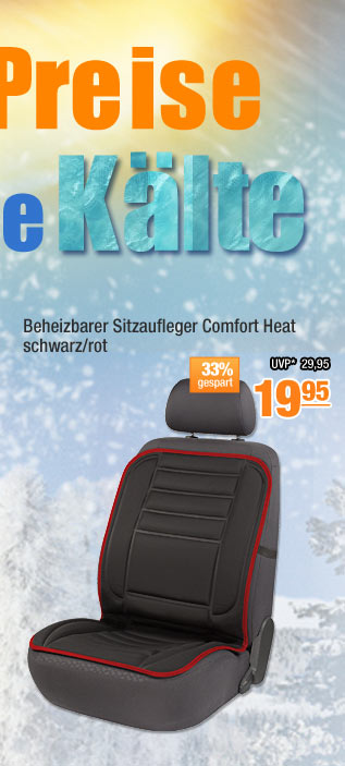 Beheizbarer Sitzaufleger Comfort Heat, schwarz/rot 
