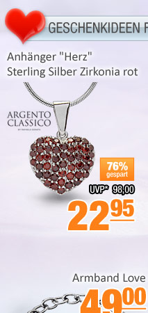 Anh&auml;nger "Herz" Sterling Silber Zirkonia rot