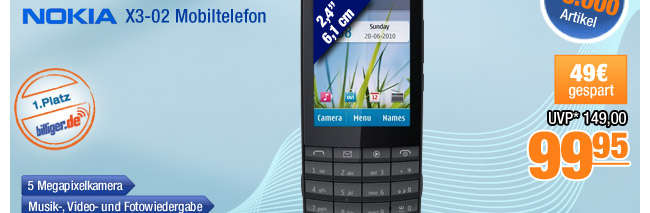 Nokia X3-02
                                            Mobiltelefon