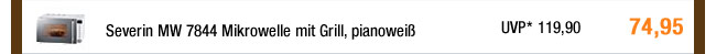 Severin MW 7844 Mikrowelle mit Grill, pianowei&szlig; 